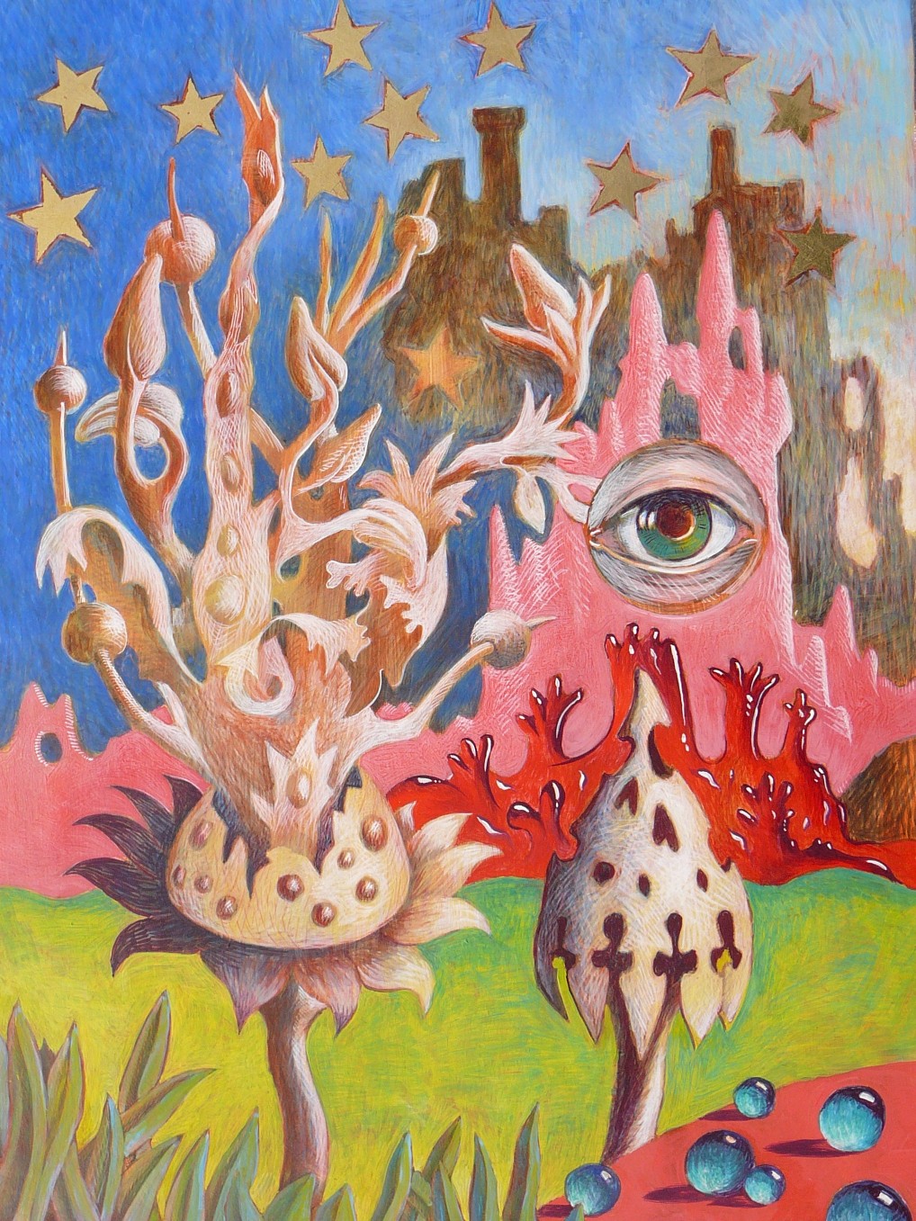 fantasy egg tempera painting