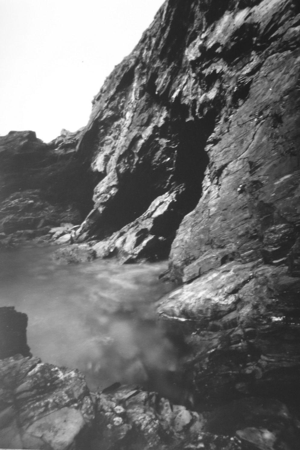 pinhole photograph of cornish cliff