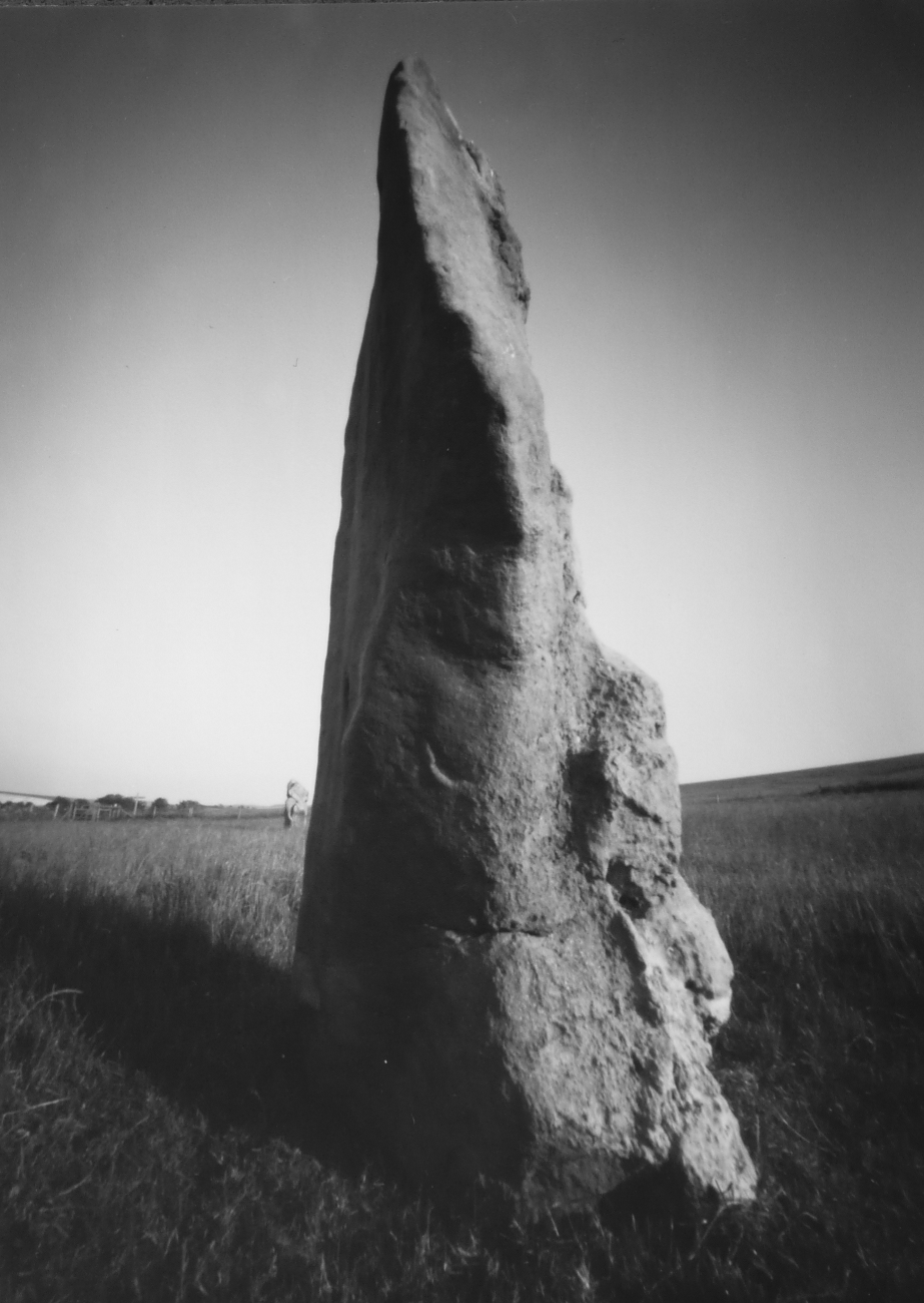 pinhole photograph of standing stone