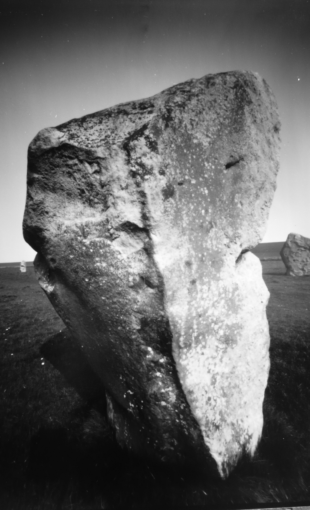 pinhole photograph of stamding stone