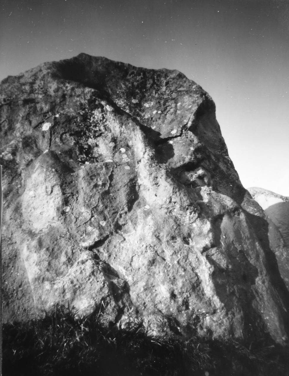 pinhole photograph of standing stone
